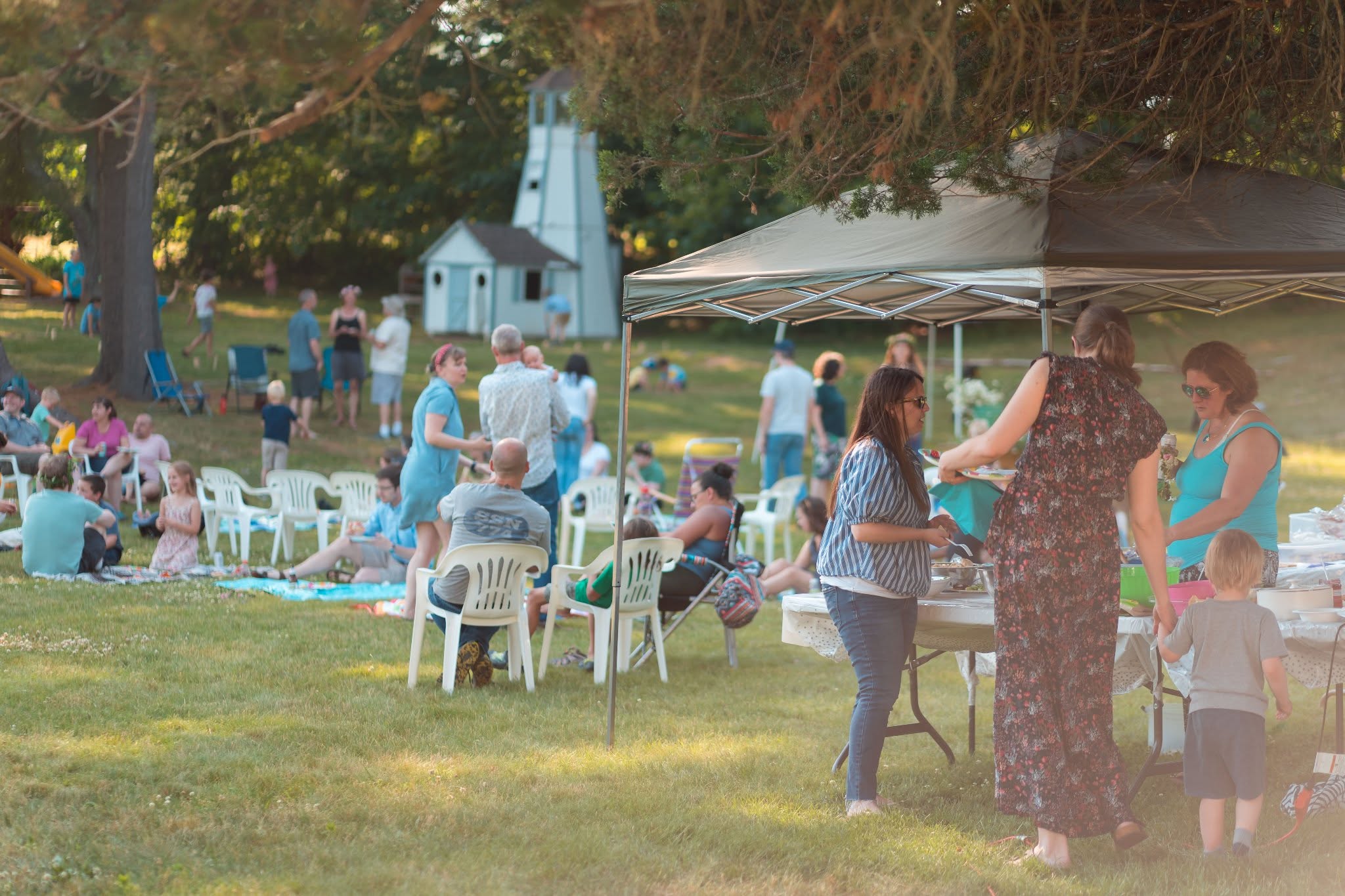 Community gathering at Bellamy Cove