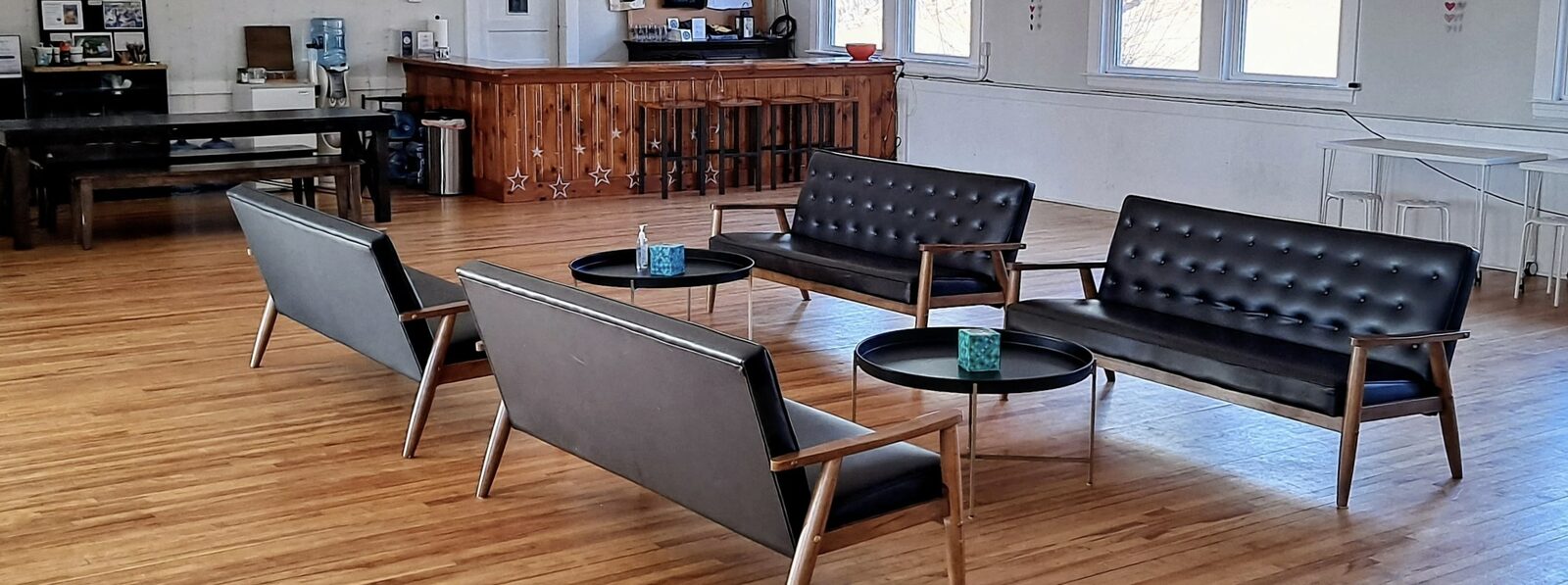 The Cove interior with seating area