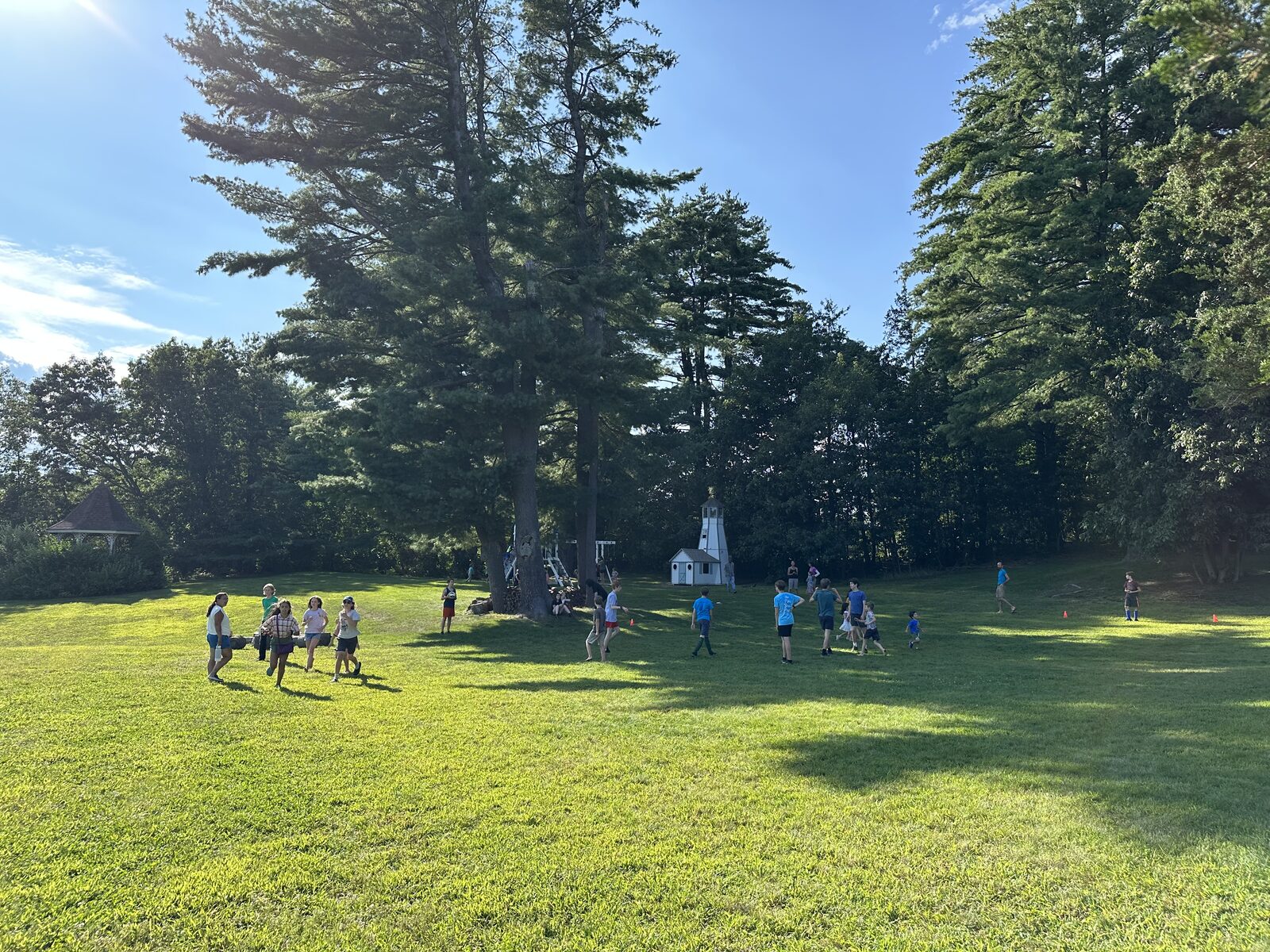 Children playing on the lawn
